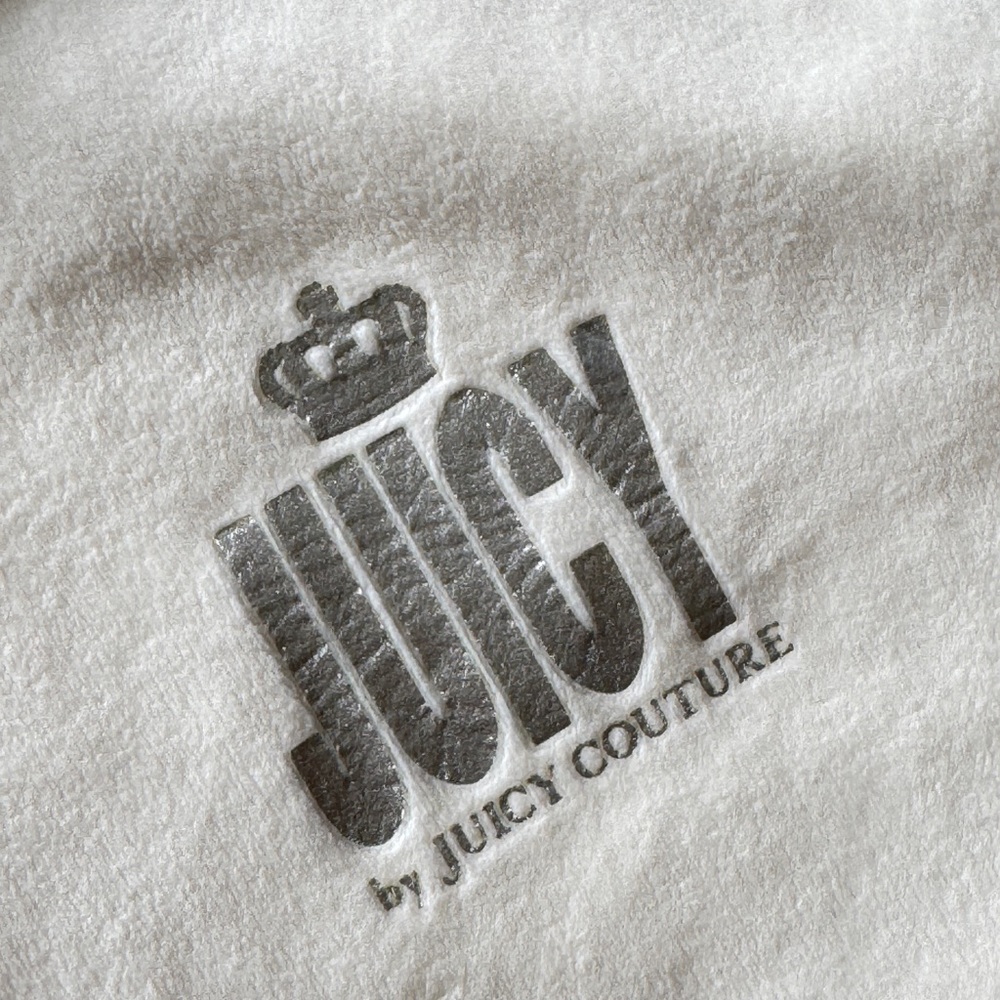Juicy Couture Velour Long Sleeve Jumpsuit One Piece Suit hood Cream Pebble large - Picture 5 of 8